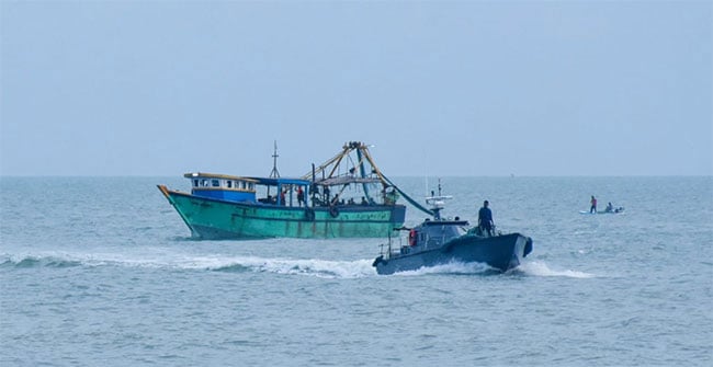 Navy seizes fishing trawler with suspected narcotics haul in southern seas; 6 arrested