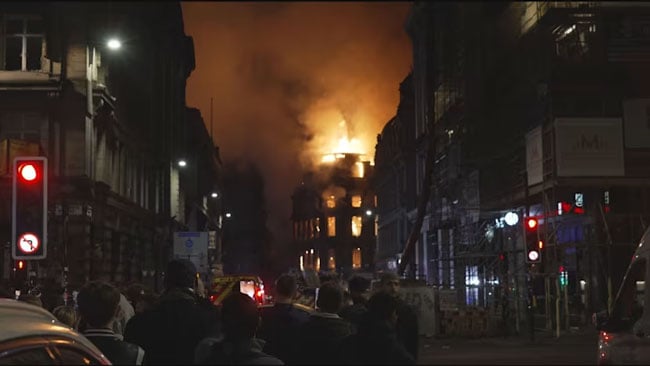 Huge fire in Scotland triggers train chaos as historic building partially collapses