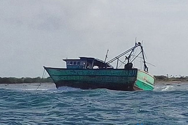 Navy seizes fishing trawler suspected of carrying narcotics haul and weapons