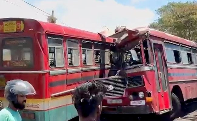 Four killed, 40 injured following accident involving two buses in Weerawila