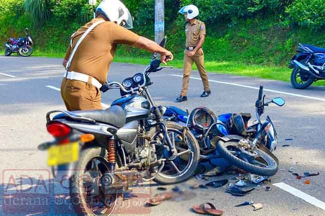 Three injured in motorcycle collision on Neluwa–Morawaka road