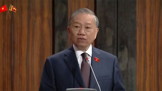 Vietnam President To Lam addresses Sri Lanka s Parliament