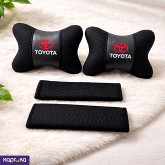 Toyota Premium Car Headrest Pillow And Seat Belt Cushion Set  Online for none