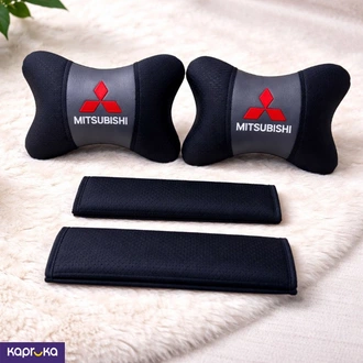 Mitsubishi Premium Car Headrest Pillow And Seat Belt Cushion Set  Online for none