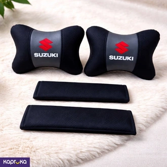 Suzuki Premium Car Headrest Pillow And Seat Belt Cushion Set  Online for none