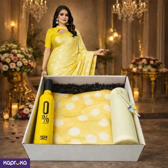 Sunshine Elegance Satin Saree Gift Set  Online for none