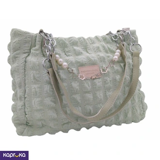 Bubble Textured Tote Bag Olive Green  Online for none