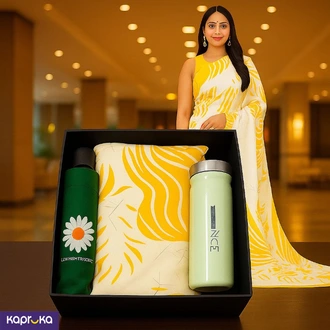 Elegant Yellow Charm Satin Silk Essentials Gift Bundle Buy Social Mart Online for specialGifts