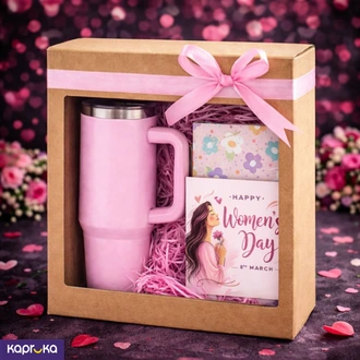 Elegant Womens Day Pink Tumbler Gift Set Buy Social Mart Online for partnercentral