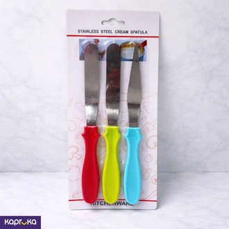3 Piece Stainless Steel Cake Cream Spatula Set With Color Handles  Online for none