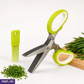 5 Blade Herb Scissors With Cleaning Comb Multi Purpose Kitchen C  Online for none