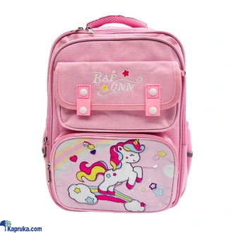 School Bag Stylish Unicorn Design With 2 Pockets Pink  Online for none
