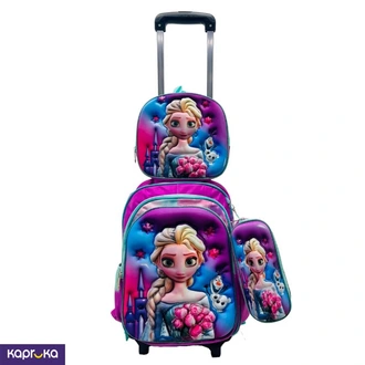 3d Trolley Bag 3 In 1 Kids Backpacks Cute Elsa  Online for none