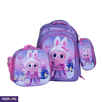 3D Bag 3 in 1 Kids Backpacks Labubu Winter Blue Large Without Trolley Buy childrens Online for specialGifts