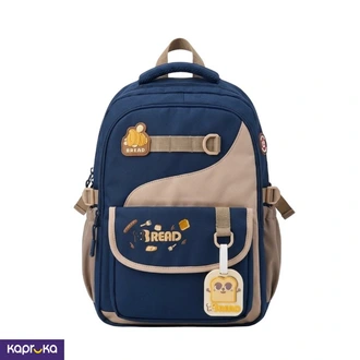 Bread Design Kids Backpack Large Size Dark Blue And Beige Color  Online for none