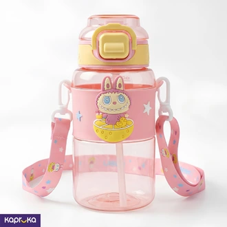 Hello Design Labubu Water Bottle With Strap Light Pink 600ml  Online for none