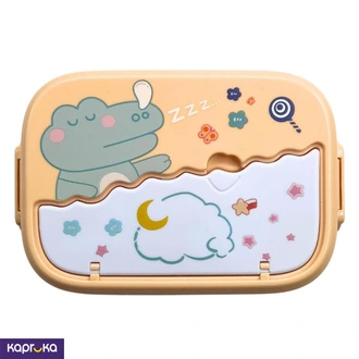 Plastic Kids Lunch Box with Spoon  Small Size  Yellow Color Buy childrens Online for specialGifts