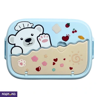 Plastic Kids Lunch Box with Spoon  Small Size  Light Blue Color Buy childrens Online for specialGifts