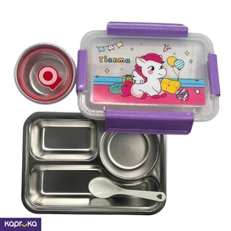 Unicorn Design 3 Compartment Lunch Box Stainless Steel Lunch Box Large Buy childrens Online for specialGifts