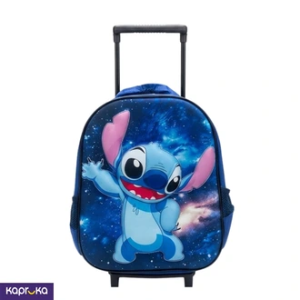3D Kids Single Trolley Bag  Single Pocket  Stitch Blue 12H x 10L x 5W Buy childrens Online for specialGifts