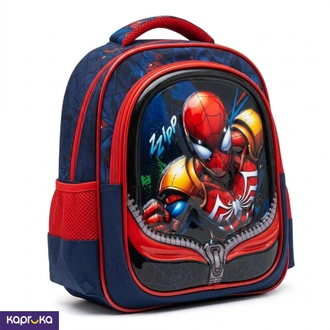 3D Kids Preschool Bag  Double Pocket  Zip Design  Spider Man  12H x 10L x 5W Buy childrens Online for specialGifts