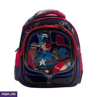 3D Kids Preschool Bag  Double Pocket  Zip Design  Captain America  12H x 10L x 5W Buy childrens Online for specialGifts