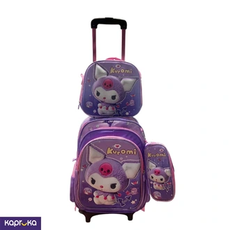 3 In 1 Trolley Bag With Trolley Kuromi Purple  Online for none