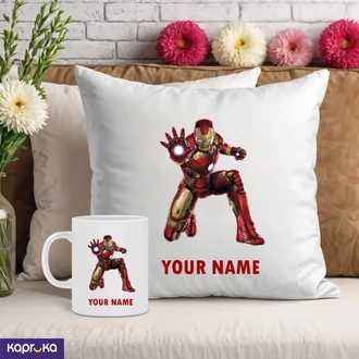 Personalized Iron Man Name Pillow And Mug  Online for none