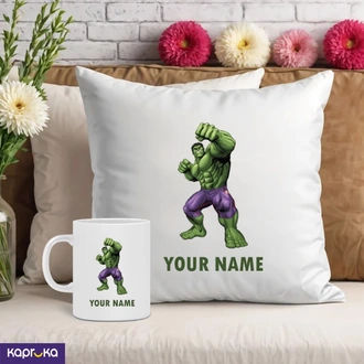 Personalized Hulk Name Pillow And Mug Set  Online for none