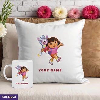 Personalized Dora Mug And Pillow Set Buy personalized gifts Online for specialGifts