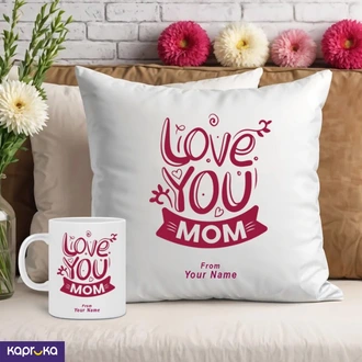 Personalized Love You Mom Pillow And Mug Set Buy personalized gifts Online for specialGifts