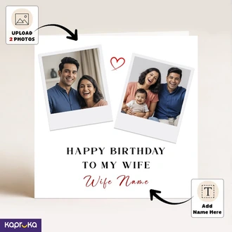 Personalized Happy Birthday Wife Greeting Card  Online for none