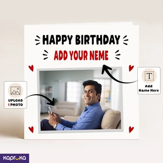 Personalized Happy Birthday Photo Greeting Card For Him Or Her  Online for none