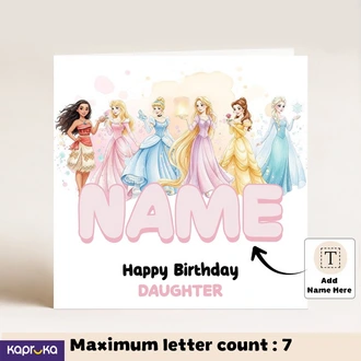 Personalized Disney Princess Birthday Card For Daughter  Online for none