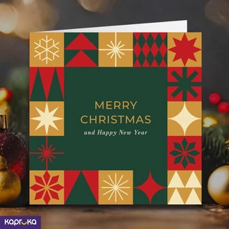 Christmas And Happy New Year Greeting Card 5x5 Print On Shine Gl  Online for none