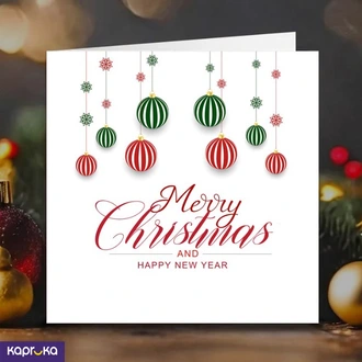 Christmas And New Year Greeting Card 5x5 Print On Shine Glitter  Online for none
