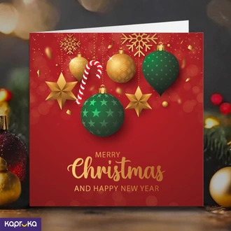 Christmas And New Year Greeting Card 5x5  Online for none