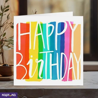 Happy Bday Greeting Card 5x5 Print On Shine Glitter Board  Online for none