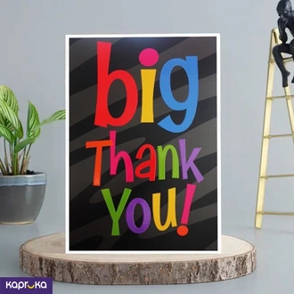 Big Thank You Appreciation Greeting Card 5x7 Print On Shine Glit  Online for none