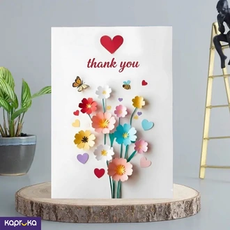 Thank You Greeting Card 5x7 Print On Shine Glitter Board  Online for none