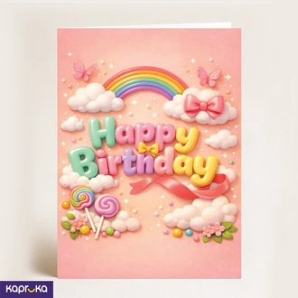 Cute and Colorful Happy Birthday Greeting Card Buy Adarei Pvt Ltd Online for GREETING CARDS