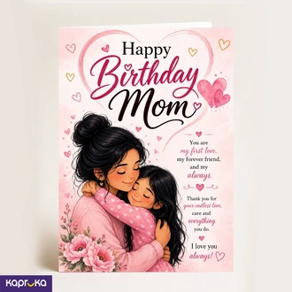 Happy Birthday Mom Card - Mother Daughter Greeting Card  Online for none