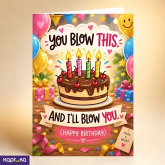 Ill Blow You Naughty Funny Happy Bday Greeting Card  Online for none