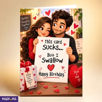 Funny Naughty Romantic Birthday Greeting Card For Partner Buy Adarei Pvt Ltd Online for GREETING CARDS