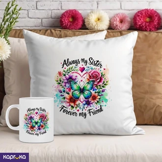 Always My Sister Forever My Friend Pillow And Mug  Online for none