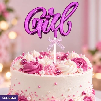 Girl Cake Topper for Birthday Cake - Pink Script Sri Lanka  Online for none