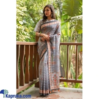 Soft Linen Cotton Saree With Beautiful Digital Print And Zari Li  Online for none