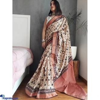 Handloom Cotton Silk Saree with trendy prints and piping border Buy Clothing and Fashion Online for specialGifts