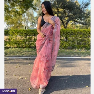 Pure Organza Silk Saree  Online for none