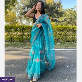 Pure Organza Silk Saree  Online for none